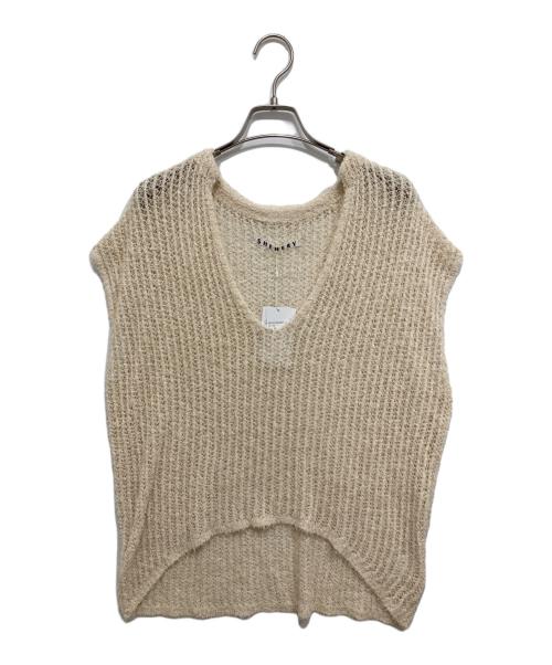 SHENERY（シーナリー）SHENERY (シーナリー) 透かし編みVネックニットベスト ベージュ サイズ:M 未使用品の古着・服飾アイテム