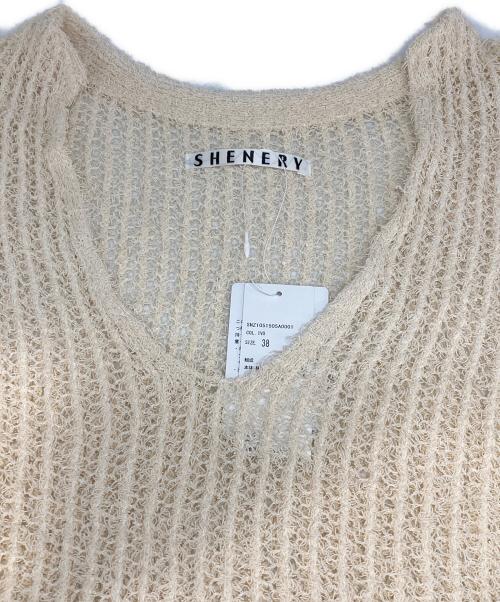 SHENERY（シーナリー）SHENERY (シーナリー) 透かし編みVネックニットベスト ベージュ サイズ:M 未使用品の古着・服飾アイテム