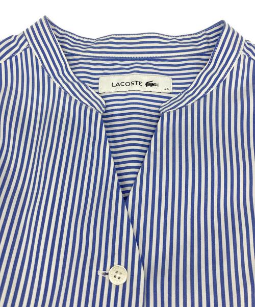 LACOSTE（ラコステ）LACOSTE (ラコステ) ベルト付ストライプシャツワンピース ブルー サイズ:Sの古着・服飾アイテム