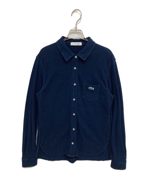 LACOSTE（ラコステ）LACOSTE (ラコステ) インディゴ鹿の子地シャツ インディゴ サイズ:Mの古着・服飾アイテム
