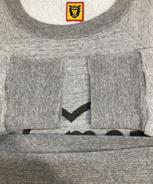 HUMAN MADE（ヒューマンメイド）HUMAN MADE (ヒューマンメイド) RAGLAN CREWNECK SWEATSHIRT グレー サイズ:XLの古着・服飾アイテム