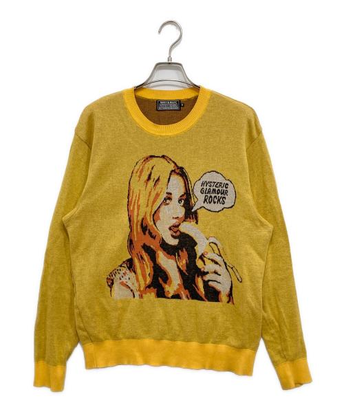 Hysteric Glamour（ヒステリックグラマー）Hysteric Glamour (ヒステリックグラマー) BANANAジャカード セーター イエロー サイズ:Mの古着・服飾アイテム
