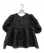 machattマチャット）の古着「シアー ジャガードトップス」｜ブラック