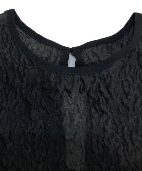 machatt（マチャット）machatt (マチャット) シアー ジャガードトップス ブラック サイズ:Freeの古着・服飾アイテム