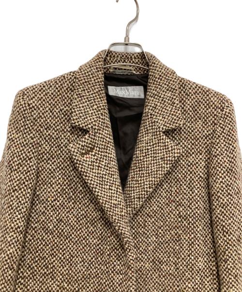 MaxMara（マックスマーラ）MaxMara (マックスマーラ) ツイードコート ベージュ サイズ:42の古着・服飾アイテム