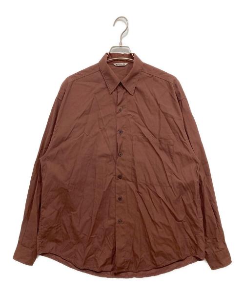 AURALEE（オーラリー）AURALEE (オーラリー) WASHED FINX TWILL BIG SHIRTS ブラウン サイズ:Lの古着・服飾アイテム