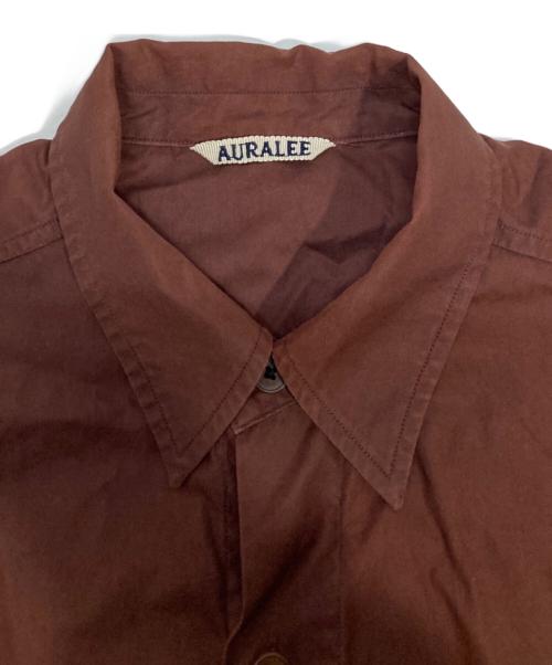 AURALEE（オーラリー）AURALEE (オーラリー) WASHED FINX TWILL BIG SHIRTS ブラウン サイズ:Lの古着・服飾アイテム
