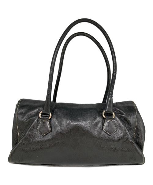 PRADA（プラダ）PRADA (プラダ) レザーハンドバッグ ブラックの古着・服飾アイテム