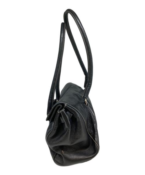 PRADA（プラダ）PRADA (プラダ) レザーハンドバッグ ブラックの古着・服飾アイテム