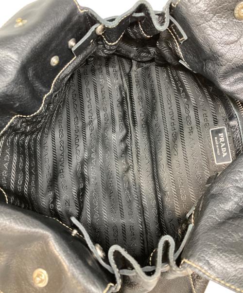 PRADA（プラダ）PRADA (プラダ) レザーハンドバッグ ブラックの古着・服飾アイテム
