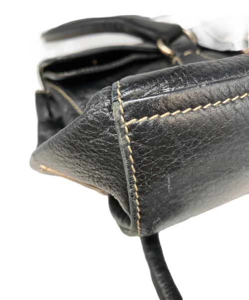 PRADA（プラダ）PRADA (プラダ) レザーハンドバッグ ブラックの古着・服飾アイテム