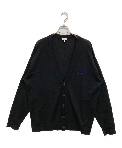 LOEWE（ロエベ）LOEWE (ロエベ) アナグラムロゴ刺繍カーディガン ブラック サイズ:Lの古着・服飾アイテム