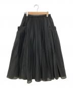 UNITED ARROWS TOKYOユナイテッドアローズトウキョウ）の古着「オーガンジーポケットフレアスカート」｜ブラック