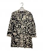 LEONARD FASHIONレオナールファッション）の古着「ウール混花柄ワンピース」｜ブラック×ベージュ