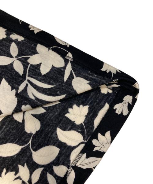 LEONARD FASHION（レオナールファッション）LEONARD FASHION (レオナールファッション) ウール混花柄ワンピース ブラック×ベージュ サイズ:LLの古着・服飾アイテム