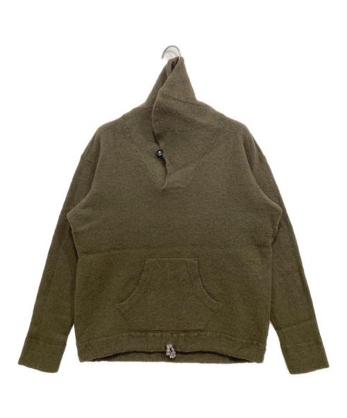 45R（フォーティファイブ・アール）45R (フォーティファイブ・アール) アルル縮絨の908ショールプル カーキ サイズ:Free程度の古着・服飾アイテム