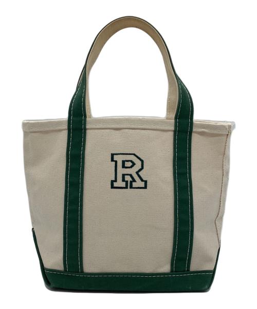 L.L.Bean（エルエルビーン）L.L.Bean (エルエルビーン) BOAT AND TOTE SMALL OPEN-TOP アイボリー×グリーンの古着・服飾アイテム