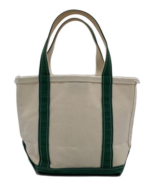 L.L.Bean（エルエルビーン）L.L.Bean (エルエルビーン) BOAT AND TOTE SMALL OPEN-TOP アイボリー×グリーンの古着・服飾アイテム
