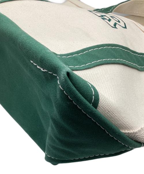 L.L.Bean（エルエルビーン）L.L.Bean (エルエルビーン) BOAT AND TOTE SMALL OPEN-TOP アイボリー×グリーンの古着・服飾アイテム