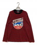 Hysteric Glamourヒステリックグラマー）の古着「GIRLS CLUBボーダーカットソー」｜レッド