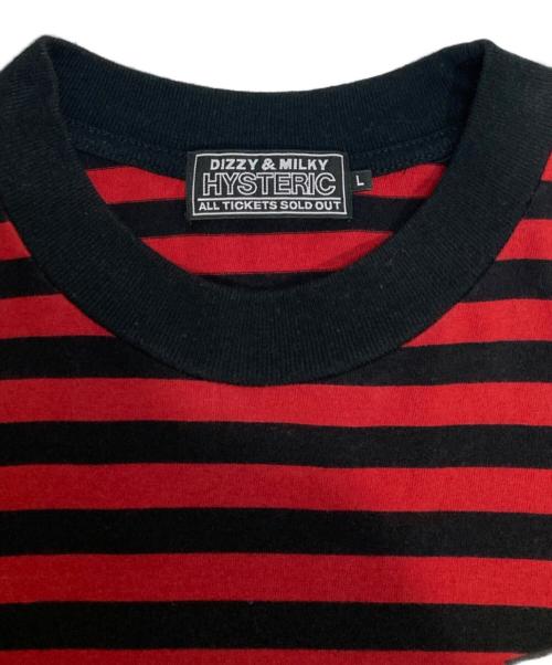 Hysteric Glamour（ヒステリックグラマー）Hysteric Glamour (ヒステリックグラマー) GIRLS CLUBボーダーカットソー レッド サイズ:Lの古着・服飾アイテム