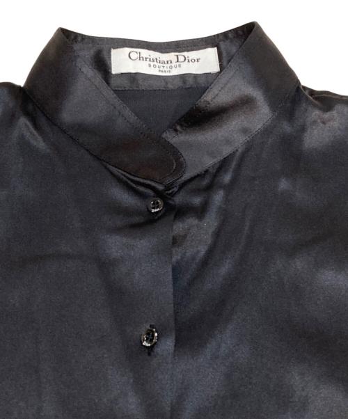 Christian Dior BOUTIQUE（クリスチャン ディオールブティック）Christian Dior BOUTIQUE (クリスチャン ディオールブティック) シルク混サテンシャツ ブラック サイズ:Lの古着・服飾アイテム