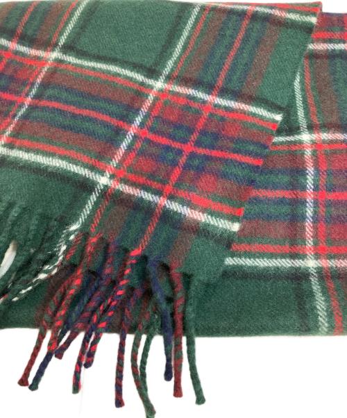 CELINE（セリーヌ）CELINE (セリーヌ) タータンチェックマフラー グリーン×レッドの古着・服飾アイテム