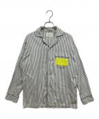 beautiful peopleビューティフルピープル）の古着「typewriter stripe pajama shirt」｜グリーン