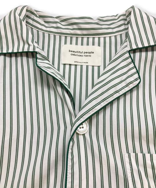 beautiful people（ビューティフルピープル）beautiful people (ビューティフルピープル) typewriter stripe pajama shirt グリーン サイズ:Sの古着・服飾アイテム