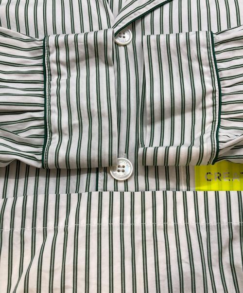 beautiful people（ビューティフルピープル）beautiful people (ビューティフルピープル) typewriter stripe pajama shirt グリーン サイズ:Sの古着・服飾アイテム