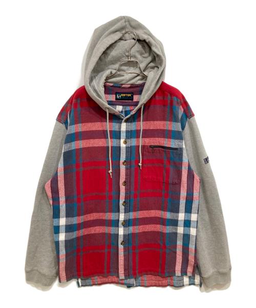 EBTEK（イービーテック）EBTEK (イービーテック) docking shirts hoodie マルチカラー サイズ:Lの古着・服飾アイテム