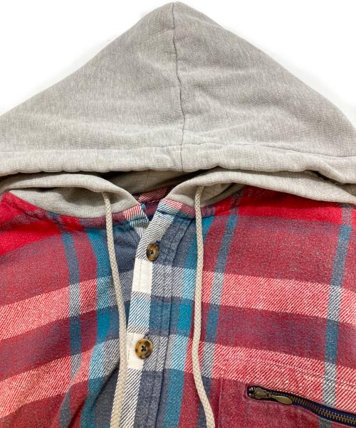 EBTEK（イービーテック）EBTEK (イービーテック) docking shirts hoodie マルチカラー サイズ:Lの古着・服飾アイテム