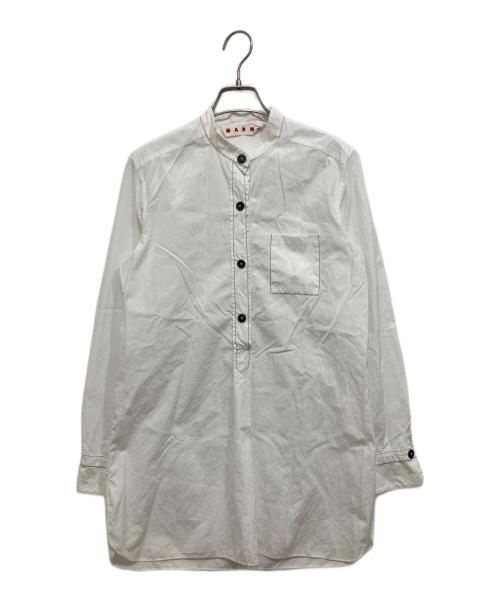 MARNI（マルニ）MARNI (マルニ) スタンドカラーコットンシャツ ホワイト サイズ:Lの古着・服飾アイテム