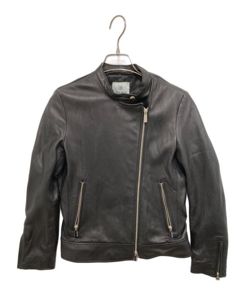 nano・universe（ナノ・ユニバース）nano・universe (ナノ・ユニバース) ラムレザージャケット ブラック サイズ:Sの古着・服飾アイテム