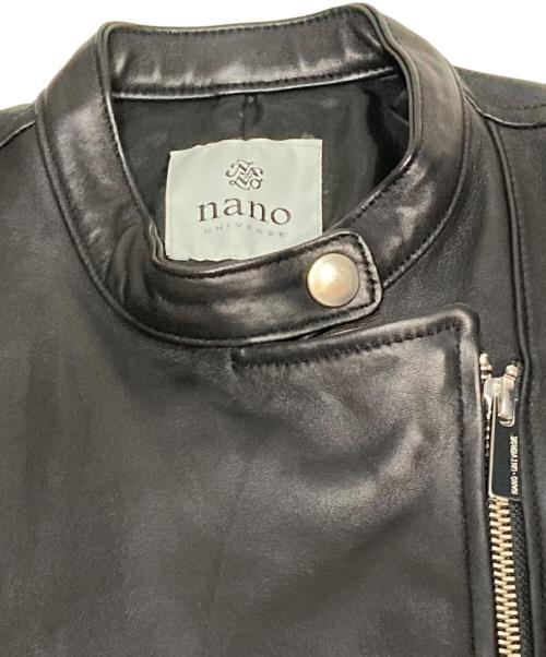 nano・universe（ナノ・ユニバース）nano・universe (ナノ・ユニバース) ラムレザージャケット ブラック サイズ:Sの古着・服飾アイテム