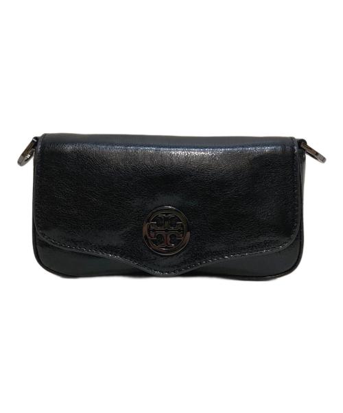 TORY BURCH（トリーバーチ）TORY BURCH (トリーバーチ) レザーショルダーバッグ ブラックの古着・服飾アイテム