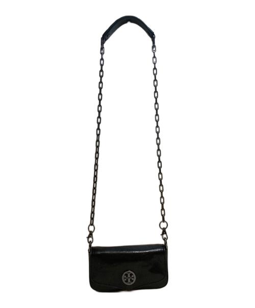 TORY BURCH（トリーバーチ）TORY BURCH (トリーバーチ) レザーショルダーバッグ ブラックの古着・服飾アイテム