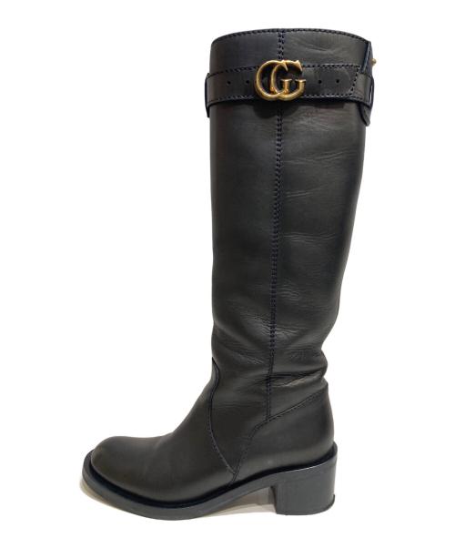 GUCCI（グッチ）GUCCI (グッチ) GGマーモントロングブーツ ブラック サイズ:35 1/2(22.5cm)の古着・服飾アイテム