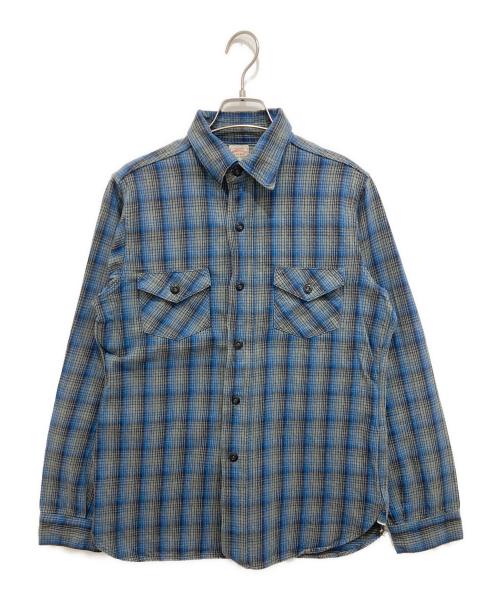 WAREHOUSE（ウエアハウス）WAREHOUSE (ウエアハウス) チェックシャツ グレー×ブルー サイズ:Mの古着・服飾アイテム