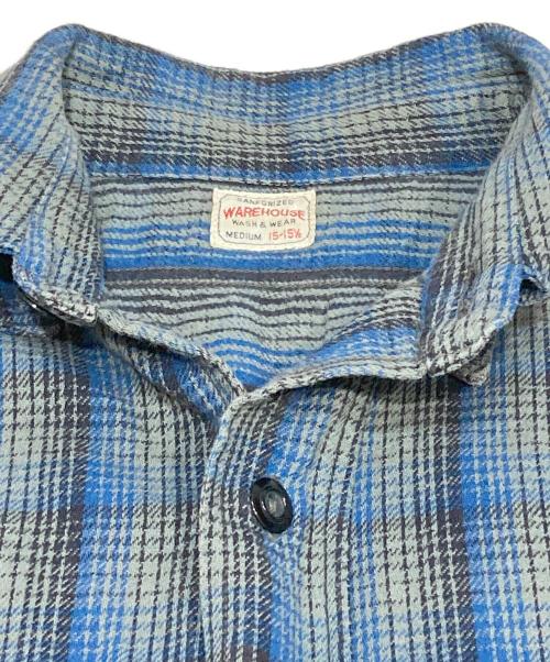 WAREHOUSE（ウエアハウス）WAREHOUSE (ウエアハウス) チェックシャツ グレー×ブルー サイズ:Mの古着・服飾アイテム