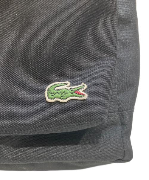 LACOSTE（ラコステ）LACOSTE (ラコステ) ネオクロコロゴ刺繍リュック ブラックの古着・服飾アイテム
