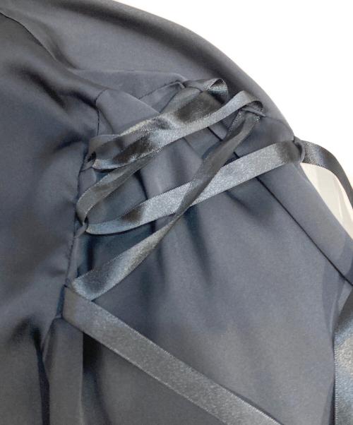 noir kei ninomiya（ノワール ケイ ニノミヤ）noir kei ninomiya (ノワール ケイ ニノミヤ) COMME des GARCONS (コムデギャルソン) シースルーリボンシャツ ブラック サイズ:Sの古着・服飾アイテム