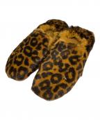 Maison Margielaメゾンマルジェラ）の古着「ヒョウ柄フェイクファーフラットスニーカー」｜ブラウン