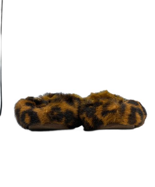 Maison Margiela（メゾンマルジェラ）Maison Margiela (メゾンマルジェラ) ヒョウ柄フェイクファーフラットスニーカー ブラウン サイズ:37(23.5cm相当)の古着・服飾アイテム