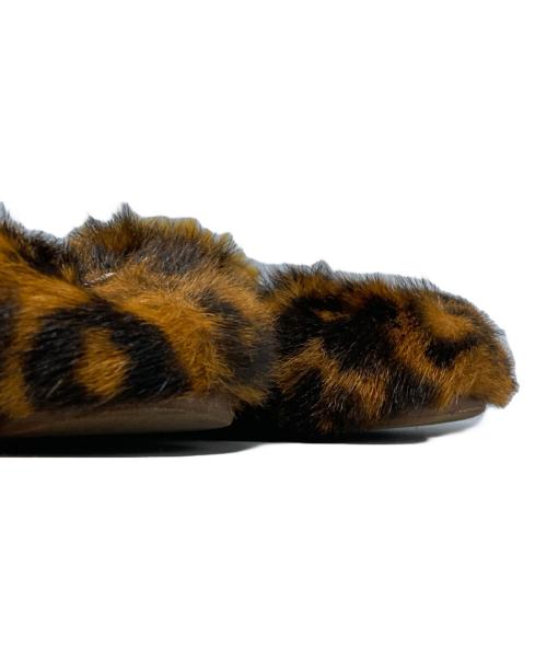 Maison Margiela（メゾンマルジェラ）Maison Margiela (メゾンマルジェラ) ヒョウ柄フェイクファーフラットスニーカー ブラウン サイズ:37(23.5cm相当)の古着・服飾アイテム