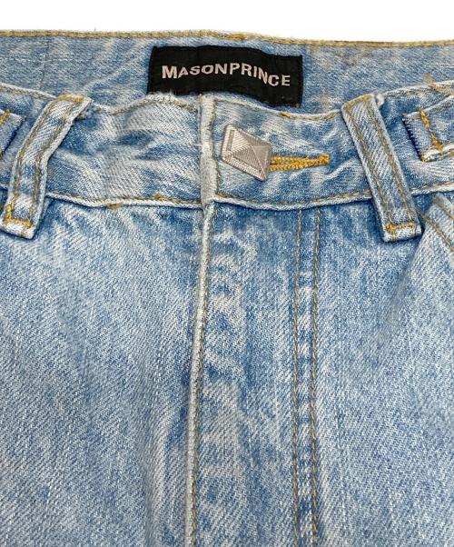 masonprince（メゾンプリンス）MASONPRINCE (メゾンプリンス) サイドベルトワイドフレアデニムパンツ ブルー サイズ:Sの古着・服飾アイテム