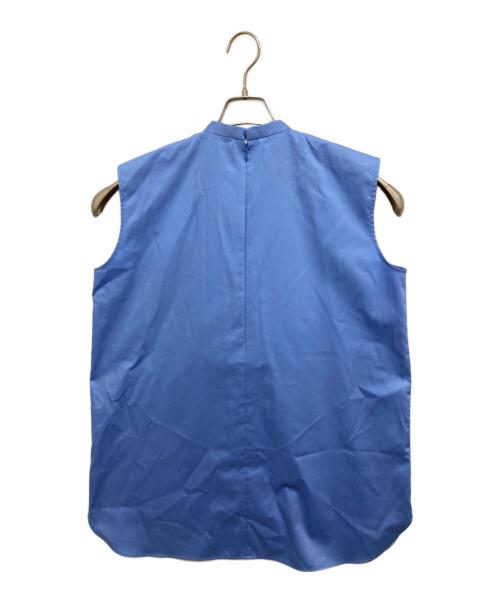 YOKO CHAN（ヨーコチャン）YOKO CHAN (ヨーコチャン) ボリュームラッフルコットンブラウス ブルー サイズ:Freeの古着・服飾アイテム