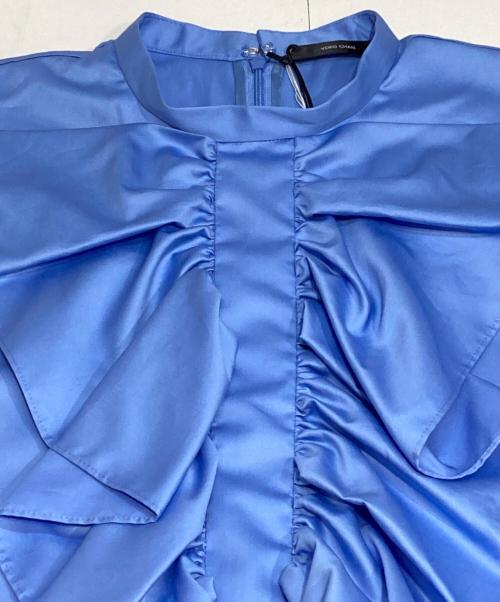 YOKO CHAN（ヨーコチャン）YOKO CHAN (ヨーコチャン) ボリュームラッフルコットンブラウス ブルー サイズ:Freeの古着・服飾アイテム