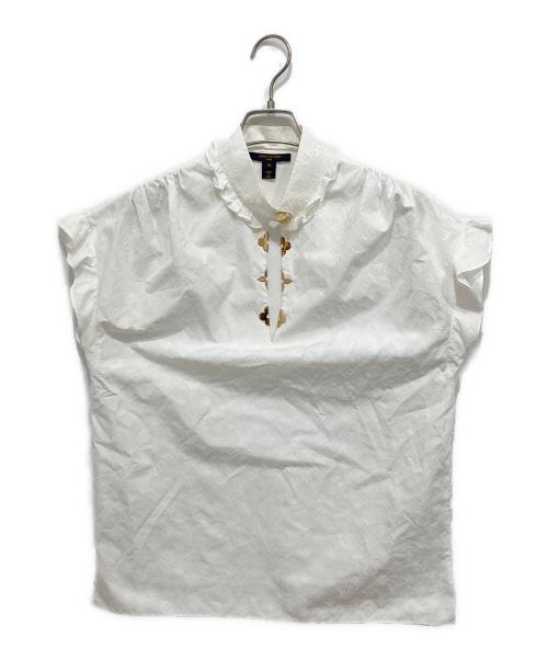 LOUIS VUITTON（ルイ ヴィトン）LOUIS VUITTON (ルイ ヴィトン) モノグラムプルオーバーフレンチスリーブシャツ ホワイト サイズ:36の古着・服飾アイテム