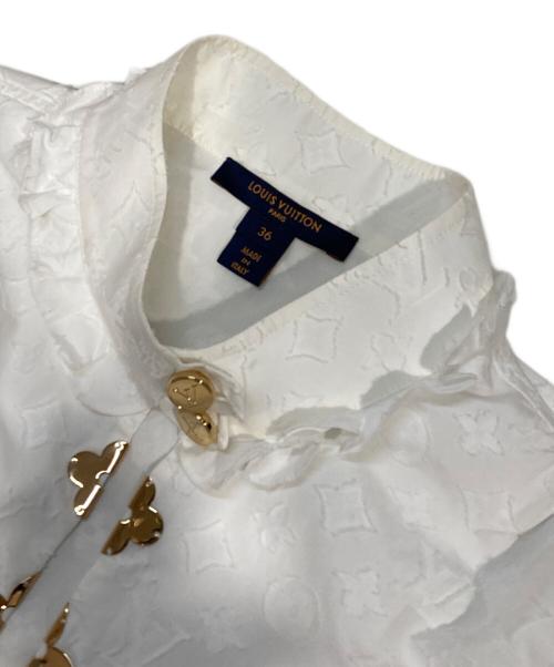 LOUIS VUITTON（ルイ ヴィトン）LOUIS VUITTON (ルイ ヴィトン) モノグラムプルオーバーフレンチスリーブシャツ ホワイト サイズ:36の古着・服飾アイテム